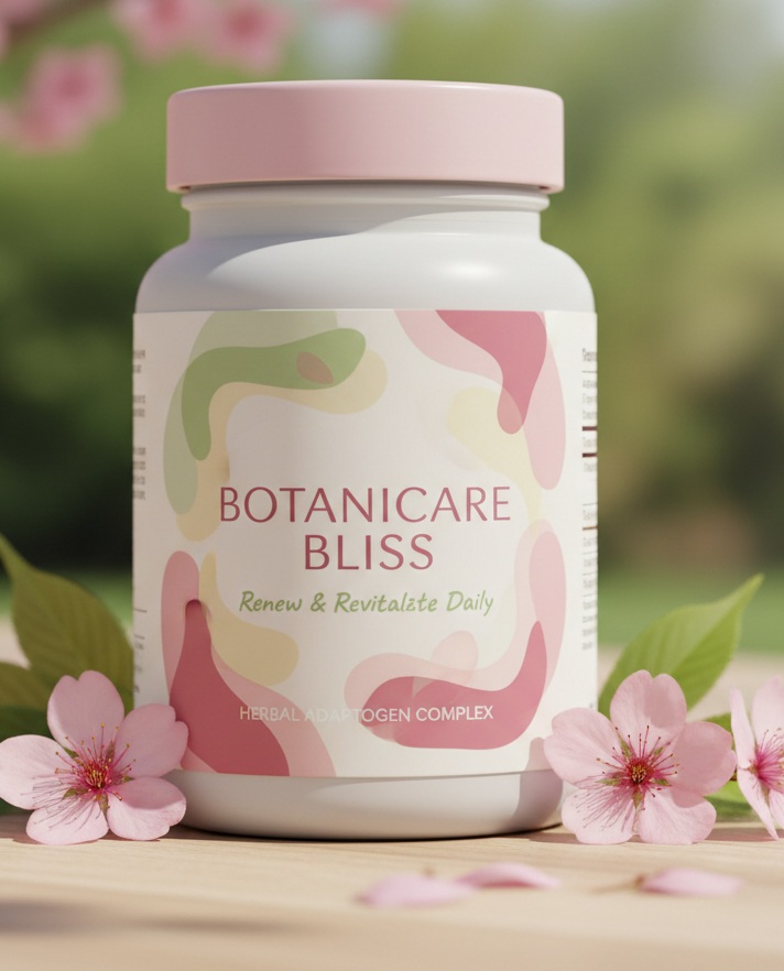 Botanicare Bliss supplement bottle with natural botanical design